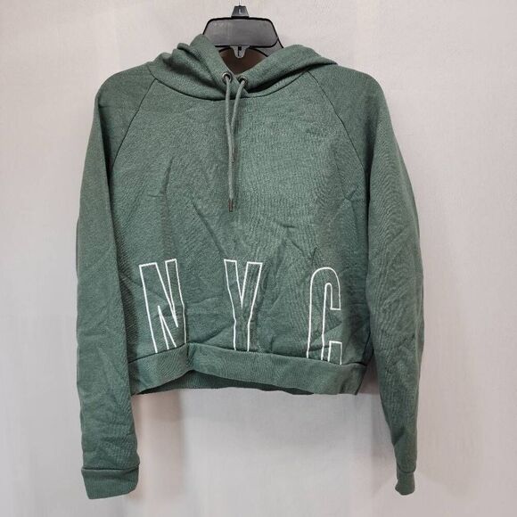 Aeropostale Size Small Block Letter NYC Pullover Hoodie Cropped w - Picture 1 of 6